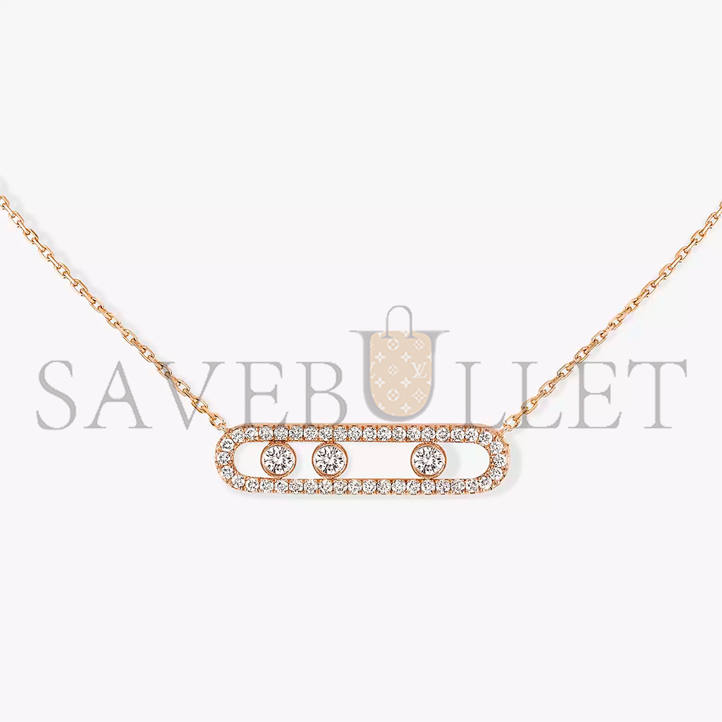 Mes1kaa move pavÉ pink gold d1am0nd necklace 03994
